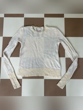 Crippen Cashmere Cotton Ivory Lightweight Crewneck Sweater XS